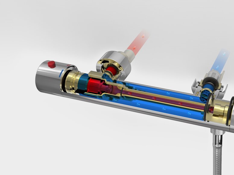 HEWI safe touch shower thermostat Thermostatic cartridge in the shower thermostat